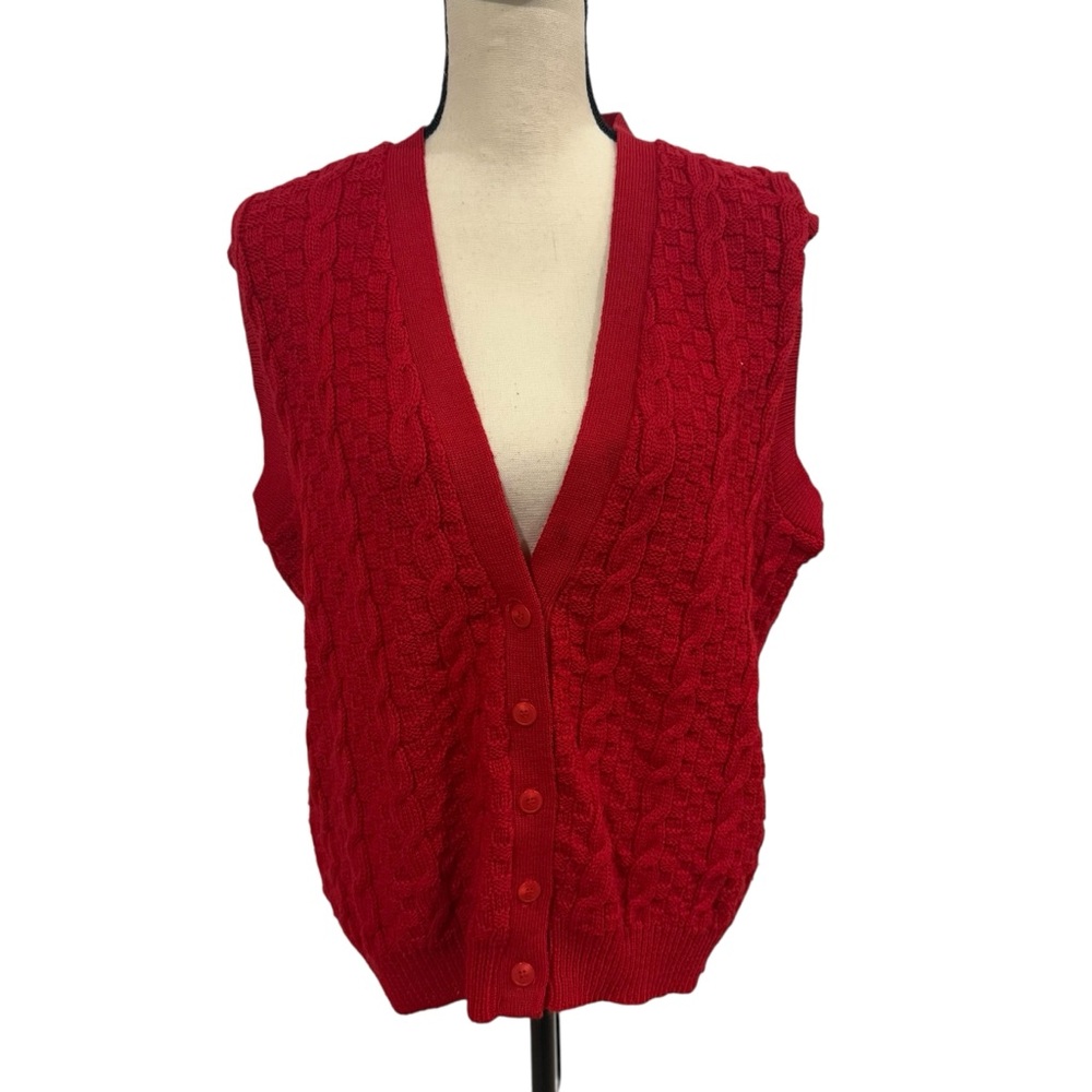 Pendleton Women’s V-Neck Wool Cardigan Red Vest Size Medium